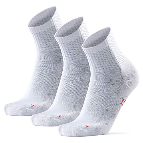 DANISH ENDURANCE Calcetines Deportivos Quarter Pro 3 Pares (Blanco sólido, EU 43-47)