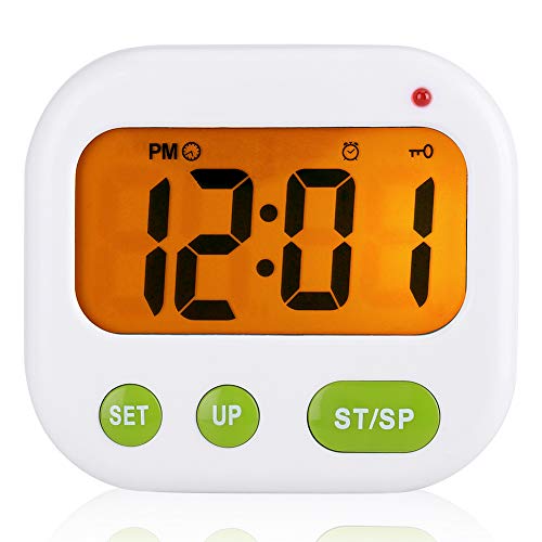 Despertador Digital LCD Reloj de Vibración, con Pilas Reloj de Temporizador Portátil Moderno con Retroiluminación Se Adapta a Office Dormitorio de Viaje