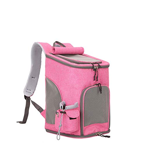 DHCY Mochila Plegable para Mascotas portaequipajes para Mascotas multifunción Perro Gato portátil Mochila para Mascotas de hasta 6 kg,Pink