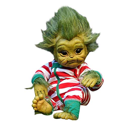 DQANIU Reborn Baby Doll, Reborn Baby Grinch Toy Real Touch Realista Muñeca de Dibujos Animados Realista Muñeca de simulación de Navidad Juguetes niños Muñeca de navidad