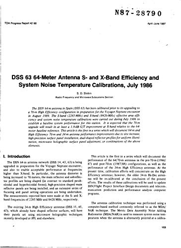 DSN 63 64-meter antenna S- and X-band efficiency and system noise temperature calibrations, July 1986 (English Edition)