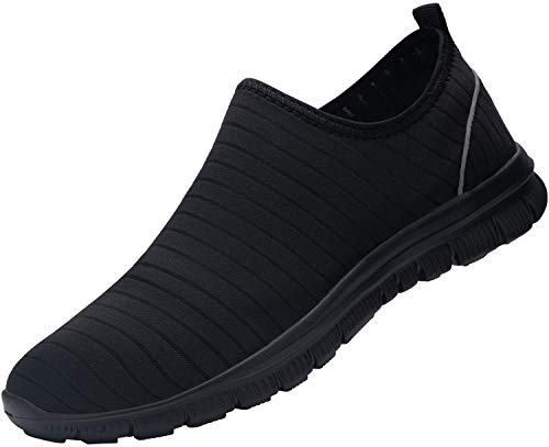 DYKHMILY Zapatillas de Seguridad Hombre Impermeable Seca Rápidamente Ligeras Transpirable Reflectante Zapatillas de Trabajo con Punta de Acero (Espiral Negro,38 EU)