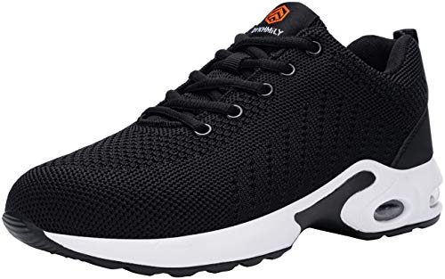 DYKHMILY Zapatos de Seguridad Mujer Ligeras Calzado de Seguridad Deportivo Zapatillas Seguridad Trabajo con Punta de Acero Colchón de Aire Transpirables Reflectante Cómodo (Blanco Negro,38 EU)