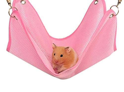 Dylandy Hamster Hamster Hamster Columpio Cama Colgante Cama de Malla Transpirable Hamster Hamster Hamaca de Ardilla Huón de Rata Nido Accesorios 16 x 15 cm