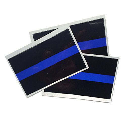 Empire Tactical USA 3 pack - La policía delgada línea azul reflectante de pegatinas de vinilo 3M