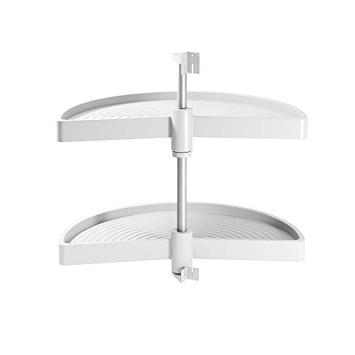 EMUCA - Kit de bandejas giratorias para Mueble de Cocina esquinero, bandejas giratorias 1/2 Luna de Ø650mm para modulo de 800mm, Blanco