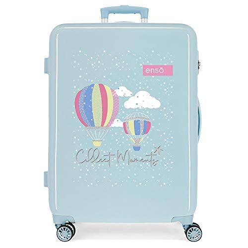 Enso Collect Moments Maleta Mediana Azul 46x65x25 cms Rígida ABS Cierre combinación 61L 3,4Kgs 4 Ruedas Dobles