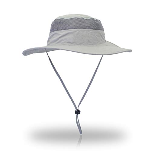 EONPOW Sombrero de Sol para Hombre Mujer Factor de protección 50 UV, Sombreros de Pesca para Exteriores, Estilo Pescador con Rejilla, 56-61 cm