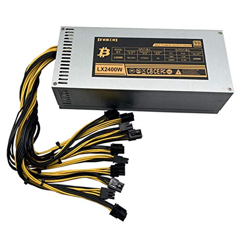 Espeedy Fuente de alimentación ATX 1600W,1600W Bitcoin Mining Machine ATX Fuente de alimentación para BTC Eth Antminer S7 S9 D3 R4 Nuevo