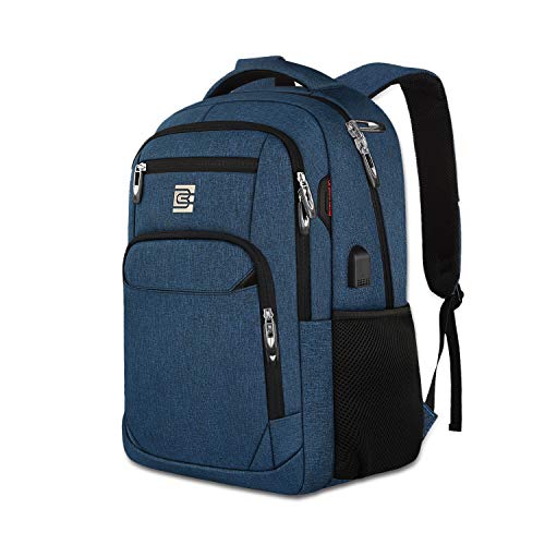 FANDARE Antirrobo Mochila Impermeable Mochila para Portátil de hasta 15.6 Multiusos Mochilas Mujer Hombre Escolares con Puerto de Carga USB para Diario Negocio Trabajo Viaje Bolsas Escolares Azul