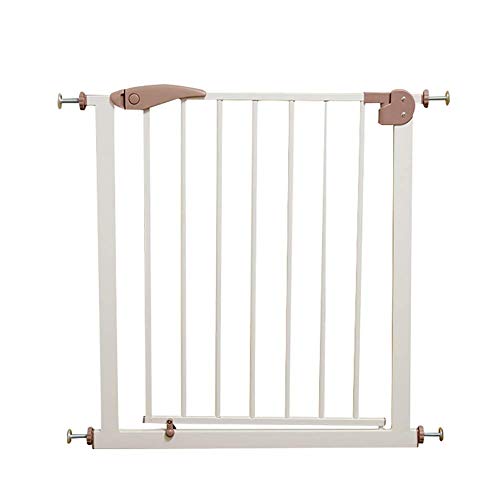 FCXBQ Puertas de Seguridad Extra Anchas con Puerta de Paso de 50 cm, Puertas de Metal para escaleras montadas a presión, 75 cm de Alto (Color: H / 76cm, tamaño: W / 107-112cm)