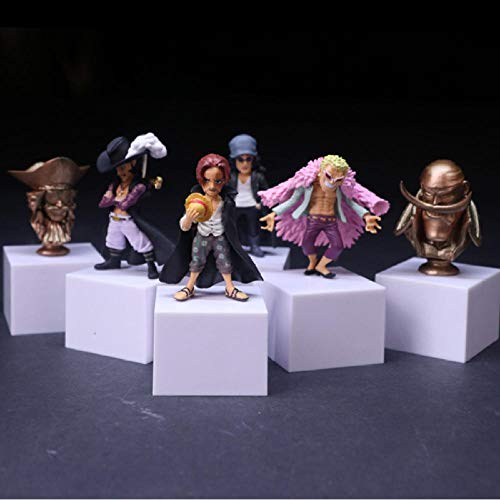 Figura De Animeanime One Piece Roger Kuzan Shanks Mihawk Donquixote Doflamingo PVC Figuras De Acción Colección Modelo Juguetes para Niños Muñeca 6 Unids/Set 10 Cm