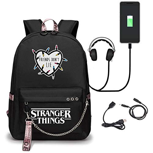 Fusual Mochila con Puerto de Carga USB for portátil de 14 Pulgadas Cuaderno, Repelente al Agua Casual Mochila for Mujeres Men Schoolbag Students Daypack College Travel Liqi