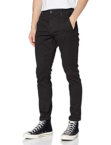 G-STAR RAW Skinny Chino Pantalones Casuales, dk Negro GD C106-B564, 31W / L32 para Hombre