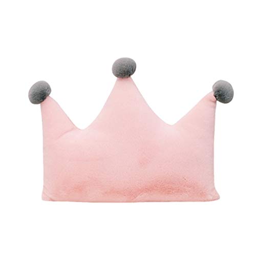 GARNECK 40 x 32 cm cojín del sofá Almohada Encantadora decoración de la Ventana del Juguete de Felpa Linda Forma de Corona cojín del Respaldo tamaño s Rosa