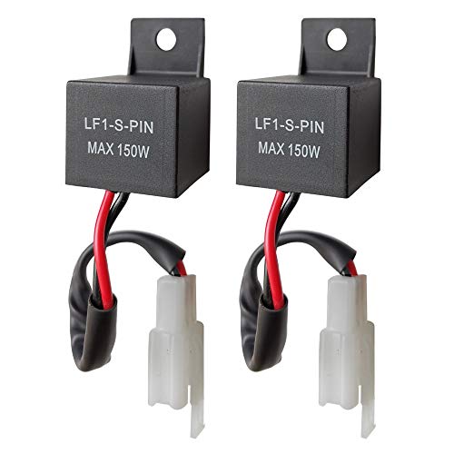 Gebildet 2 Piezas 2 Pin 12V Relé Intermitente Motocicleta LF1-S-PIN, LED Indicador de Giro Luz Interruptor Intermitente 0.1W-150W, Relé de Señal de Bombilla