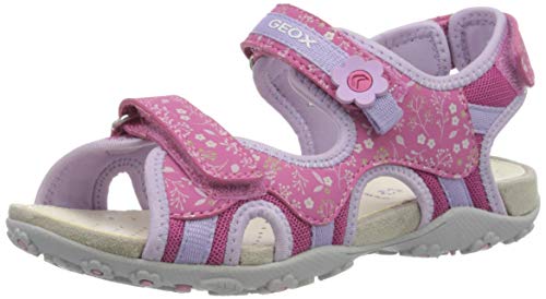 Geox JR Sandal Roxanne C, Sandalias con Punta Abierta, Rosa (Fuchsia/Lilac C8257), 35 EU