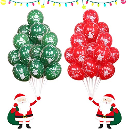 Globos de Navidad, 100 Piezas de Globos de decoración de Fiesta de Navidad - Regalo Ideal para Cena Y Celebración De Navidad - Adorno Festivo Colgante para Fiesta De Temporada