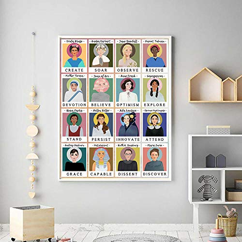 Great Mighty Women In History Poster Feminism Pintura New Age Women Canvas Art Prints Girl Power Wall Art Cuadros Living Room Decor 30x40cm / Unframed T36