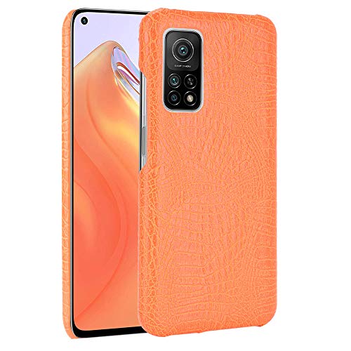 Hauw Funda Xiaomi Mi 10T Pro/10T,Cuero PU y Carcasa Trasera para Teléfono para PC para Xiaomi Mi 10T Pro/10T,Naranja