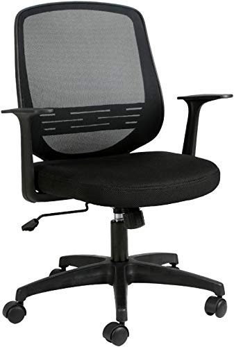 Hbada Silla de Oficina Silla de Escritorio ergonómica Silla giratoria Silla de Malla Silla de Trabajo Silla Ligera con Soporte Lumbar elevable Negro