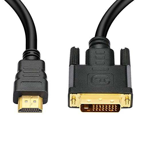 HDMI a DVI Cables, Bidireccional DVI-D 24+1 a HDMI 1080P HDTV Monitor Display Adaptador Convertidor de Pantalla Macho a Macho Chapado en Oro de Alta Velocidad para Escritorio,Ordenador portátil,PC-2M
