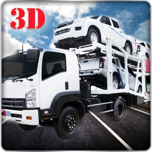 Heavy Trailer Cargo Truck Transporter Simulator 3D: transporte furioso y coches de carreras rápidos en Offroad Driving Parkig juegos de simulación gratis para niños 2018