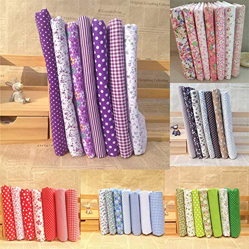 heDIANz Tela Acolchada Floral Algodón Paño DIY Artesanía Costura Accesorio Hecho A Mano 7Pcs / Set 68#