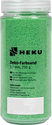 HEKU 30330-17-Arena decorativa (750 g, en caja reutilizable), color verde