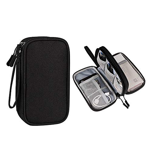 Hosoncovy Power Bank Case Accesorios electrónicos Organizador Bolsa Organizador de cables Bolsa USB Flash Drive Case Estuche de disco duro externo (negro)