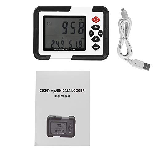 HT-2000 Calidad del Aire Interior 9999ppm Monitor de Medidor Digital de CO2 Sensor NDIR Temperatura Monitor de Humedad Relativa Registrador de Datos