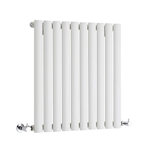 Hudson Reed Radiador Revive Horizontal con Calefacción de Diseño Moderno - Radiador con Acabado en Blanco - Diseño de Columna - 635 x 590mm - 597W - Calefacción de Lujo