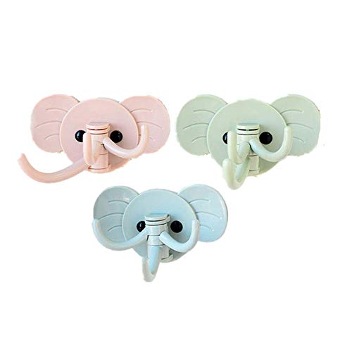 HUIHUAN 3 UNIDS Super Pegamento Gancho Elefante Cocina Baño Puerta Puerta Pegatinas Sin Uñas Gancho de Pared - Creative Seamless Bathroom Strong Hook