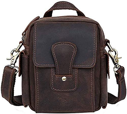 hwljxn Bolso de Cuero, Bolso de Bandolera Multi-Pocket Messenger BRANDA Capacidad Empresa Única Casual Tote