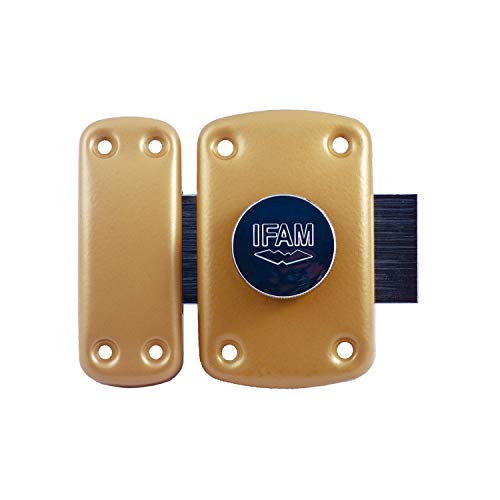 IFAM B6/50 (025360) – Cerrojo de seguridad para puerta, sistema de apertura pomo / llave, palanca de 110 mm y 2 vueltas, 5 llaves de puntos de seguridad