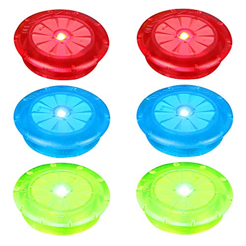 IWILCS 6 luces para radios, resistentes al agua, luces LED para rueda de bicicleta, con 3 colores de flash para adultos y niños, accesorio para hombre quemador, rojo, azul, verde