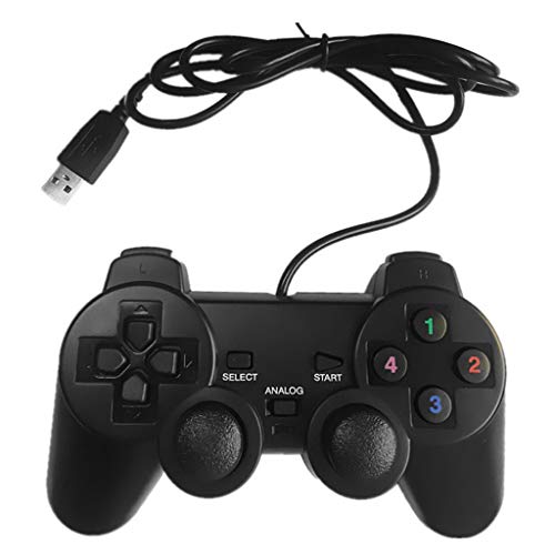 Joystick Gamepad con cable USB Manija del controlador de juego Joypad de vibración simple/doble para PC Ordenador portátil