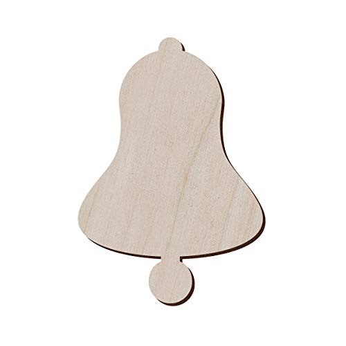 Juego de 10 campanas de madera para manualidades y decoración – Pendientes de campana, diseño de campana en blanco – forma de campana, 8.9x12.7 cm