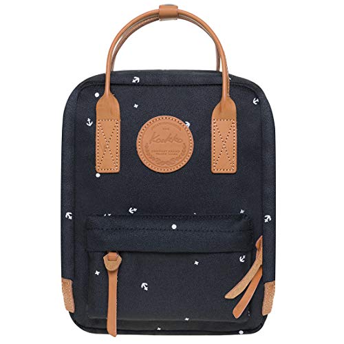 KAUKKO Bolsas Escolares Mochila Estilo Oxford Bolsa Ligera Bolso del Ordenador portátil de 14" Negro(K1007-5)