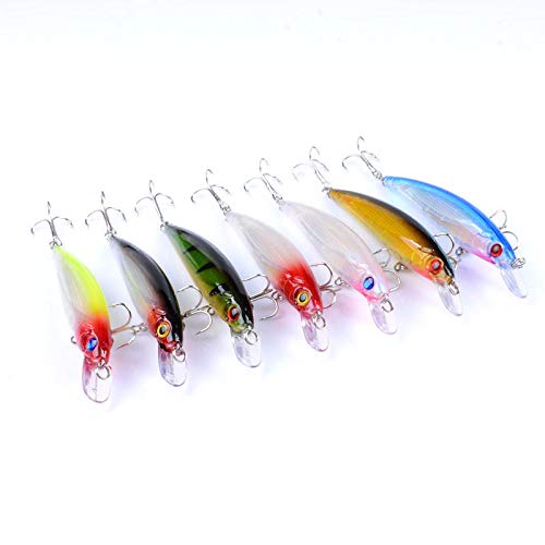 KEMEILIAN DYYP0309 7 unids/Set 11cm 13.4g señuelo de Pesca 0.6-1.8m Profundidad Minnow Vagrant Bait Wobblers Seure Durable