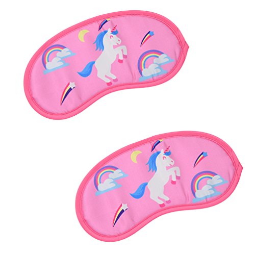 Kesheng 2pcs Antifaz Unicornio para Dormir Máscara del Ojo de Sueño 19x9cm