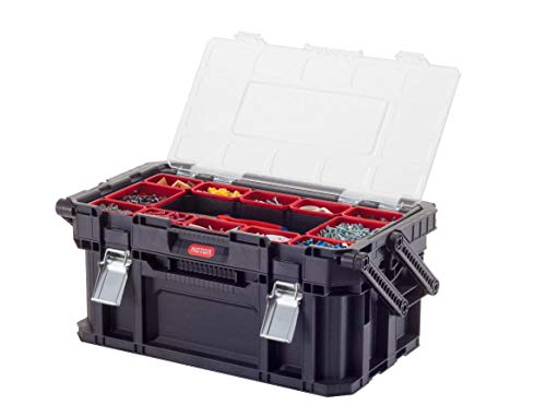 Keter Connect Canti Tool - Caja de herramientas, color negro y rojo