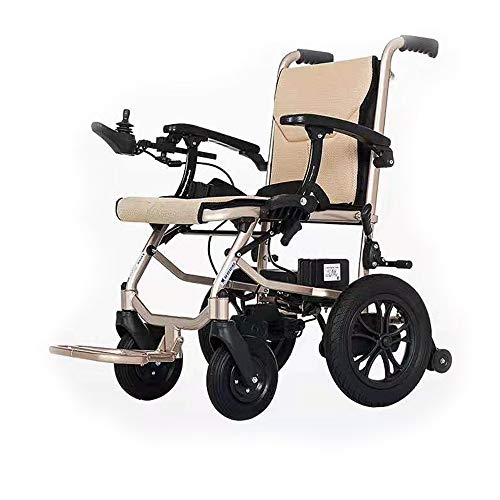 KHXJYC Silla de Ruedas eléctrica Ligera de Aluminio, Abierta/Plegable en 3 Segundos, Asiento Ancho de 17.71 Pulgadas, Pesa Solo 16 kg,Righthandcontroller