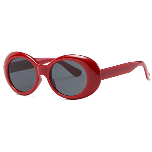 kimorn Clout Goggles gafas de sol para mujer Ovaladas marco Bisagras de metal Gafas K0567 (Rojo&Negro)