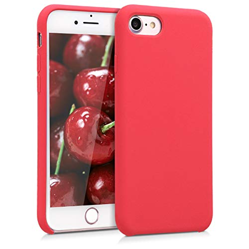 kwmobile Funda Compatible con Apple iPhone 7/8 / SE (2020) - Carcasa de TPU para móvil - Cover Trasero en Rojo neón