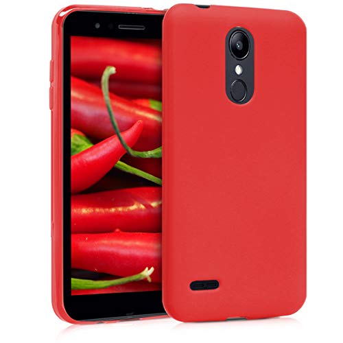 kwmobile Funda Compatible con LG K8 (2018) / K9 - Carcasa de TPU Silicona - Protector Trasero en Rojo Mate