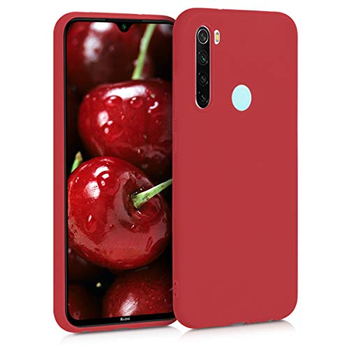 kwmobile Funda Compatible con Xiaomi Redmi Note 8 - Carcasa de TPU Silicona - Protector Trasero en Rojo Oscuro