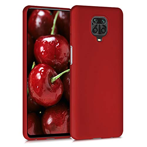 kwmobile Funda Compatible con Xiaomi Redmi Note 9S / 9 Pro / 9 Pro MAX - Carcasa móvil de Silicona - Protector Trasero en Rojo Oscuro Metalizado