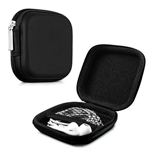 kwmobile Funda Protectora rígida Compatible con Auriculares In-Ear - Estuche Protector Duro para audífonos en Negro