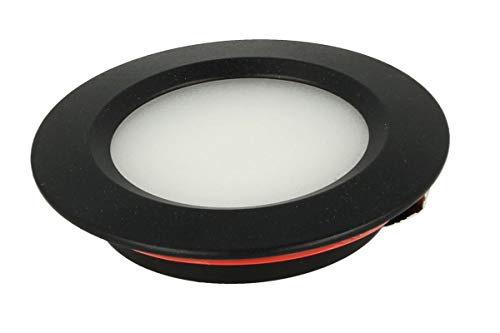 LEDLUX Mini Foco Led Redondo Empotrable 3W AC/DC 12V DC 24V Agujero 50mm Diámetro 68mm [Clase de eficiencia energética A] (Negro, 3000K)